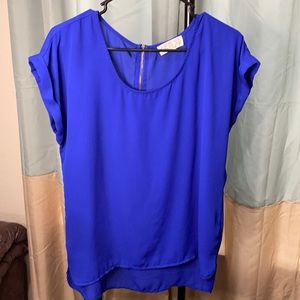 Royal blue short sleeve blouse